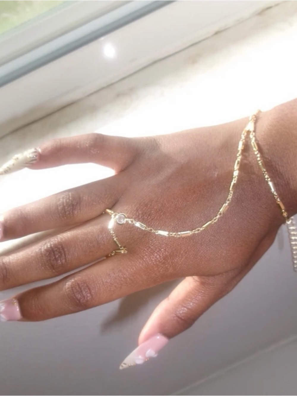 Gold hand chain